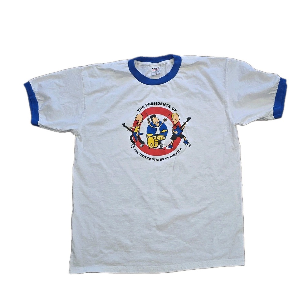 Vintage 90s The Presidents of the United States‎ Band Ringer T-Shirt Large USA
